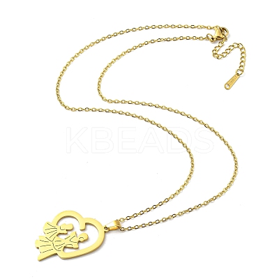 304 Stainless Steel Pendant Necklaces NJEW-Z025-07G-1