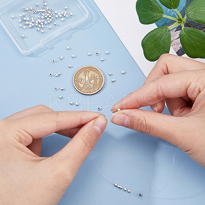 100Pcs Brass Spacer Beads KK-FI0001-02A-S-1