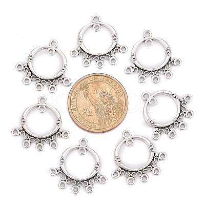 Antique Silver Tibetan Style Ring Chandelier Component Links for Dangle Earring Making X-EA9736Y-NF-1