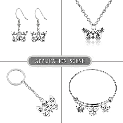 100Pcs 10 Styles Tibetan Style Zinc Alloy Pendants TIBEP-CJ0002-91-1