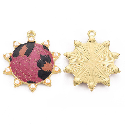 Rack Plating Printed Alloy Pendants ENAM-Q445-010D-NR-1
