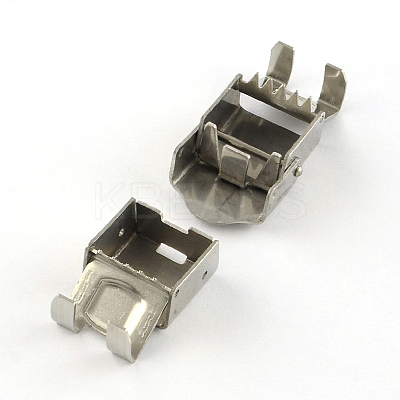 Tarnish Resistant Smooth Surface 201 Stainless Steel Watch Band Clasps STAS-R063-85-1
