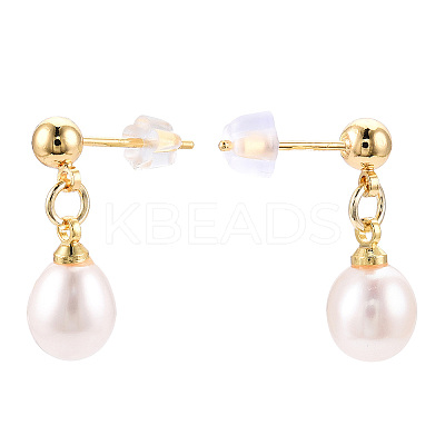 Natural Pearl Teardrop Dangle Stud Earrings PEAR-N020-06H-1