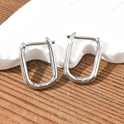 Brass Huggie Hoop Earrings LS-EJEW-P189-01P-1