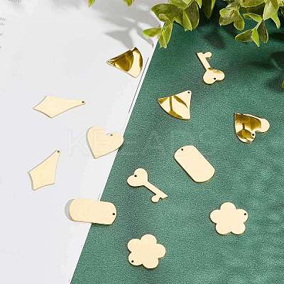 304 Stainless Steel Pendants STAS-SC0001-78G-1