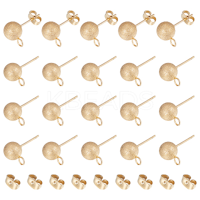 30Pcs 304 Stainless Steel Stud Earring Findings STAS-UN0044-58-1
