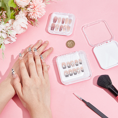 20Pcs Transparent Plastic Nail Art Tool Storage Box CON-BC0007-03C-1