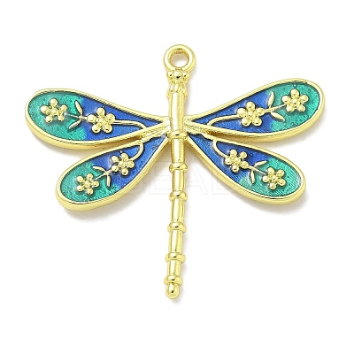 Rack Plating Brass Enamel Pendants KK-L224-042G-03-1