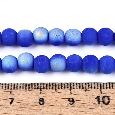 Frosted Opaque Glass Beads Strands GLAA-T032-P6mm-MBB11-1