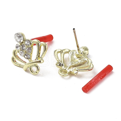 Rack Plating Golden Alloy Stud Earrings Finding EJEW-B030-01G-02-1
