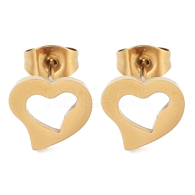 PVD Vacuum Plating 304 Stainless Steel Stud Earrings for Women EJEW-A048-41A-G-1
