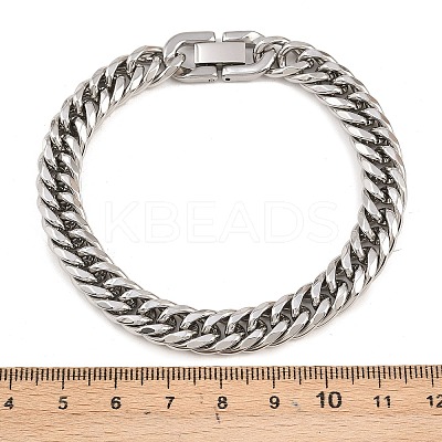 304 Stainless Steel Cuban Link Chain Bracelets BJEW-G766-01P-01-1