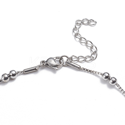 Tarnish Resistant 304 Stainless Steel Box Chain Anklets AJEW-G024-12P-1