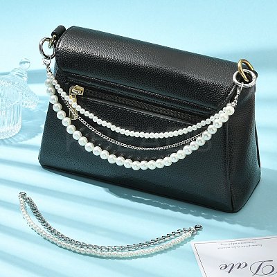 4Pcs 4 Styles Zinc Alloy and ABS Pearl Chains FIND-CJ0004-48-1