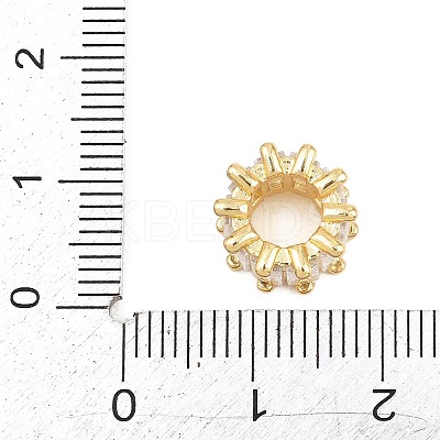 Real 18K Gold Plated Brass Micro Pave Cubic Zirconia European Beads KK-C170-32G-02-1