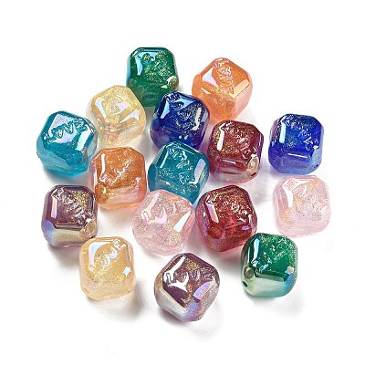 Iridescent Plating  Acrylic Beads MACR-K353-06-1