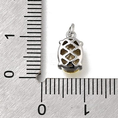 Oval Brass with Glass Charms KK-G525-08P-1