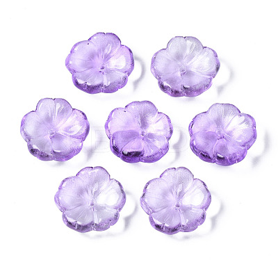 Transparent Spray Painted Glass Beads GLAA-Q089-003-G005-1