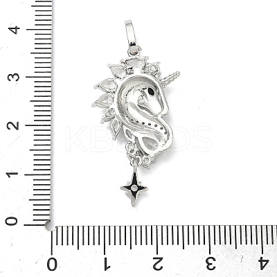 Brass Micro Pave Clear Cubic Zirconia Pendants KK-I476-13P-1