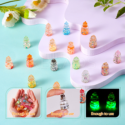50Pcs Transparent Glass Bottle Pendants JX873A-1