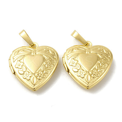 Rack Plating Brass Locket Pendants KK-G452-06G-1