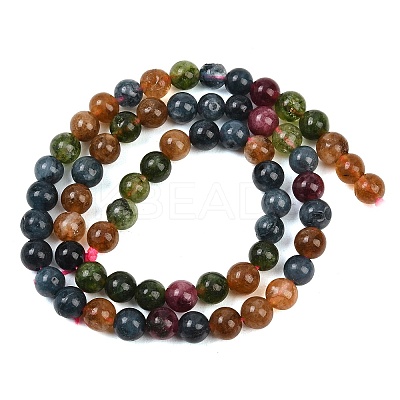 Natural Green Jade Imitation Tourmaline Beads Strands G-B046-08D-6mm-1