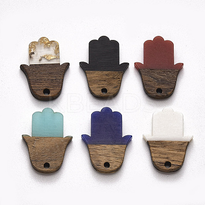 Resin & Walnut Wood Pendants RESI-N025-011A-1
