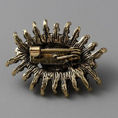 Plastic Pearl Eye Brooch with Glass Seed Beaded JEWB-WH0023-56-1