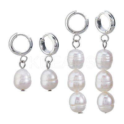 2 Pairs 201 Stainless Steel Hoop Earring EJEW-HS00009-1