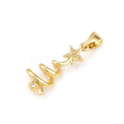 Christmas Brass Micro Pave Cubic Zirconia Pendants KK-K411-03G-1