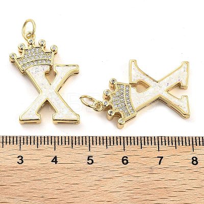 Brass Micro Pave Clear Cubic Zirconia Pendants KK-G498-01X-02-1