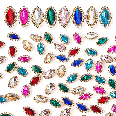 AHADEMAKER 80Pcs 8 Colors Sew on Rhinestone RGLA-GA0001-06-1