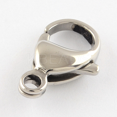 Non-Tarnish Polished 316 Surgical Stainless Steel Lobster Claw Clasps X-STAS-R072-07-1