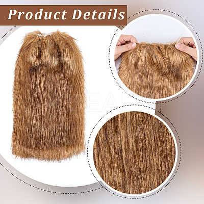 Polyester Imitation Fox Hair Boot Cover AJEW-WH20130-37A-1