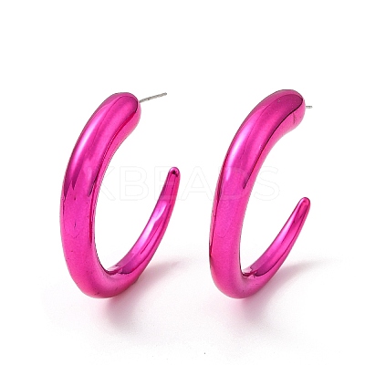 Horn Acrylic Stud Earrings EJEW-P251-01-1