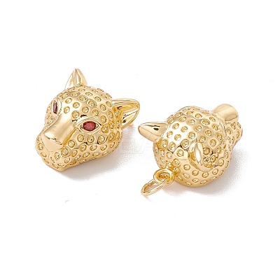 Rack Plating Brass Micro Pave Cubic Zirconia Pendants ZIRC-C040-22G-1