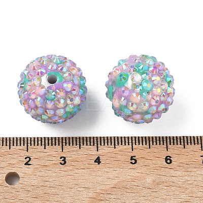 Round Resin Rhinestone Beads OACR-Z035-02D-1
