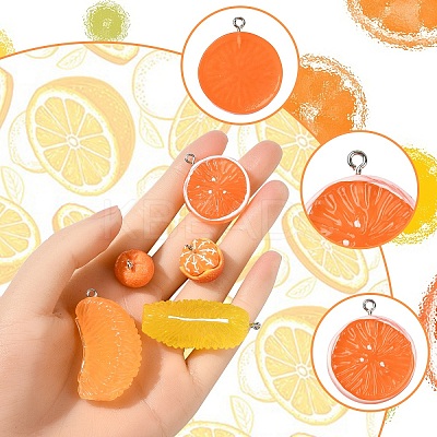 10Pcs 5 Styles Resin Pendants FIND-YW0005-96-1