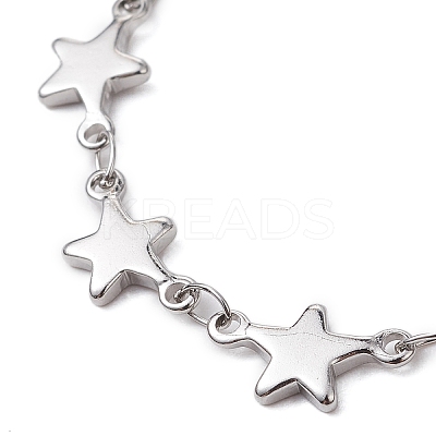 304 Stainless Steel Star Link Chain Bracelet Makings for Women X1-AJEW-TA00028-1
