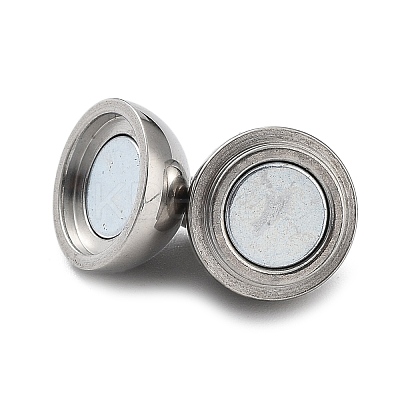 Tarnish Resistant 304 Stainless Steel Magnetic Clasps with Loops X-STAS-E006-52-01-1