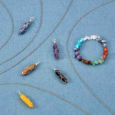 DIY Stone Jewelry Set Making Kit DIY-SZ0007-87-1