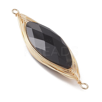 Faceted Glass Horse Eye Links Connector Charms PALLOY-JF04803-1