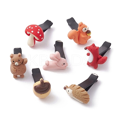 7Pcs 7 Style Rabbit & Bear & Squirrel Resin Resin Car Air Vent Clips JEWB-BR00148-1