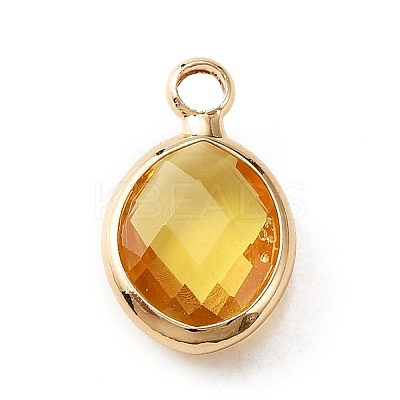 Faceted Glass Pendants LS-KK-WH0046-59G-11-1