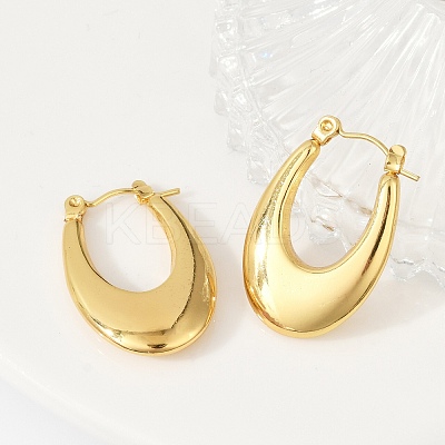 304 Stainless Steel Rhinestone Hoop Earrings for Women EJEW-U046-08A-G-1