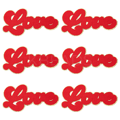 Word Love Towel Embroidery Cloth Iron on/Sew on Patches PATC-FG0001-56-1