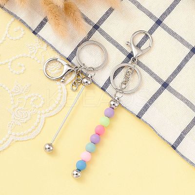 2Pcs Brass Bar Beadable Keychain for Jewelry Making DIY Crafts KEYC-CJ0001-04-1