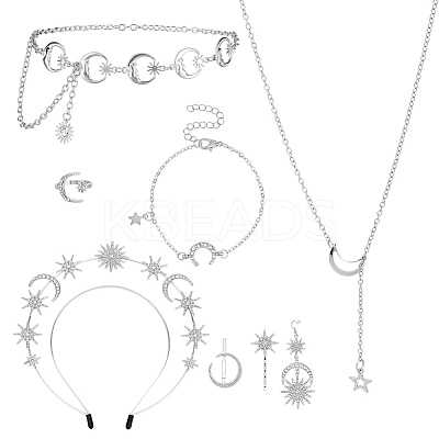 8 Styles Alloy Jewelry Sets SJEW-OC0001-02P-1