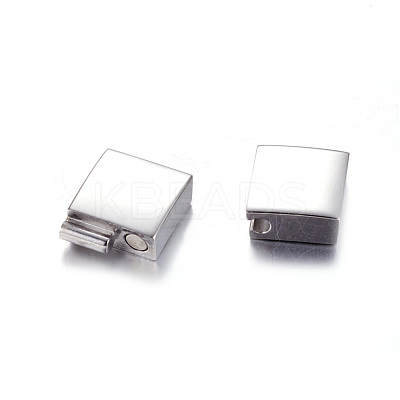 Tarnish Resistant 304 Stainless Steel Magnetic Clasps with Glue-in Ends X-STAS-I011-04-1
