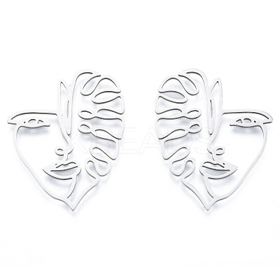 Non-Tarnish 201 Stainless Steel Filigree Joiners Links STAS-N090-LA942-1-1